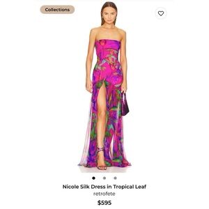 Retrofete - Nicole Dress in Tropical Leaf - size XS